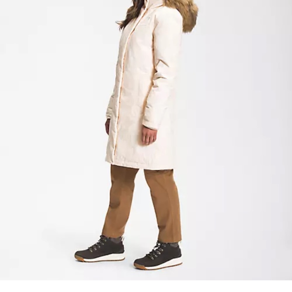 NWT North Face Arctic Parka - Gardenia White/Silver grey leopard print - Picture 3 of 16